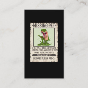 Funny T-Rex Dino Pet Dinosaur Joke Visitkort