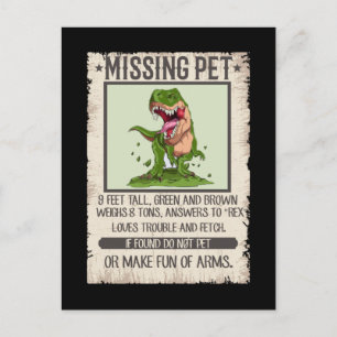Funny T-Rex Dino Pet Dinosaur Joke Vykort