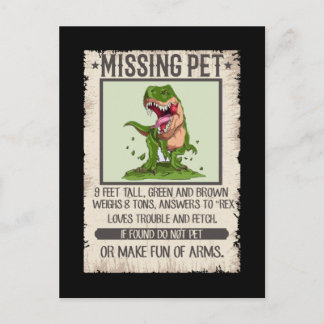 Funny T-Rex Dino Pet Dinosaur Joke Vykort