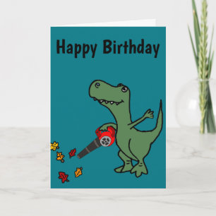 Funny T-rex Dinosaur Blowing Löv Kort