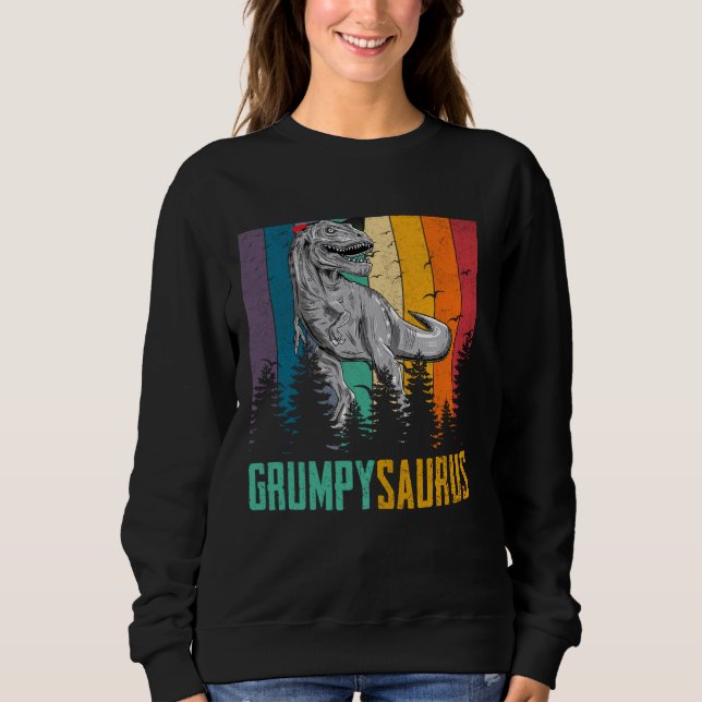 Funny T Rex Dinosaur Grumpy Saurus Family Far Shirt (Framsida)