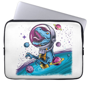 Funny T-Rex Dinosaur i rymden Laptop Fodral