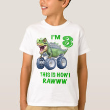 Funny T rex dinosaur monster lastbil