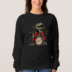 Funny T Rex Dinosaur Play Drums Graphic Tees & Coo Shirt