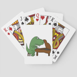 Funny T-Rex Dinosaur Spelar Piano Kortlek
