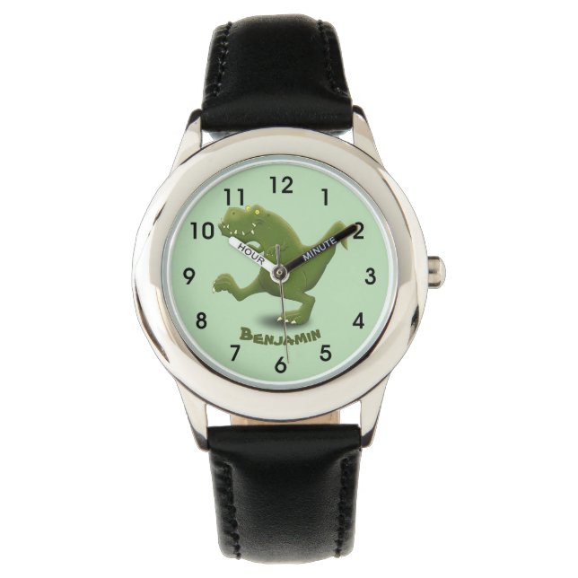 Funny T rex dinosaur tecknad humor Armbandsur (Framsida)