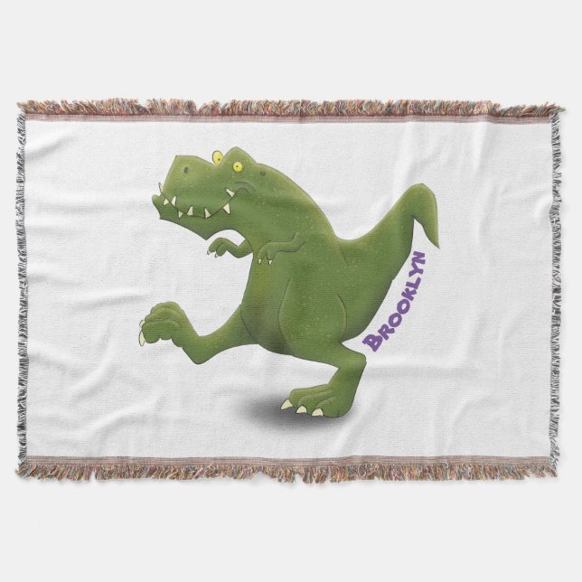 Funny T rex dinosaur tecknad humor Filt (Framsidan)