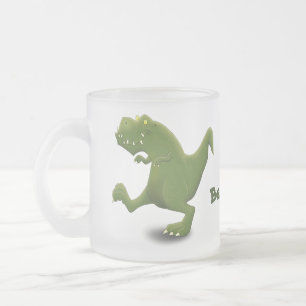 Funny T rex dinosaur tecknad humor Frostad Glasmugg