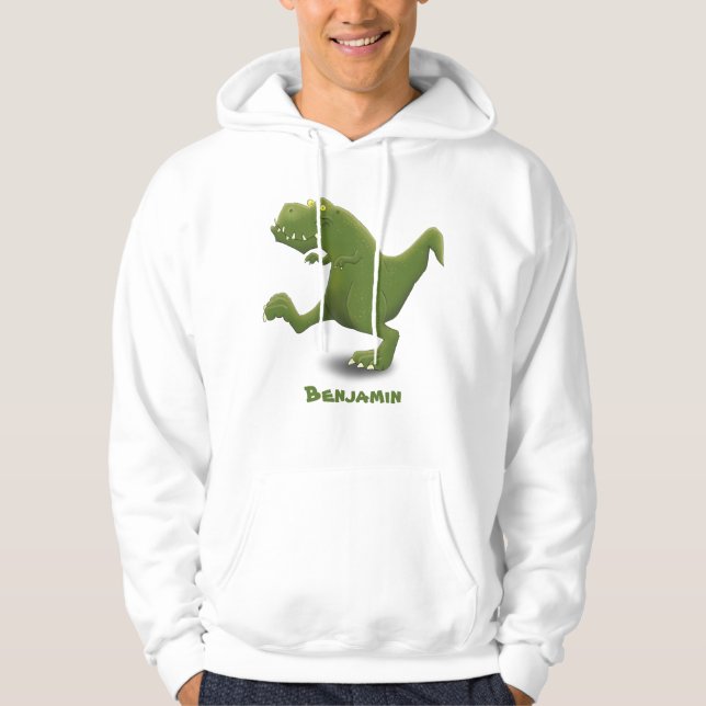 Funny T rex dinosaur tecknad humor Hoodie (Framsida)