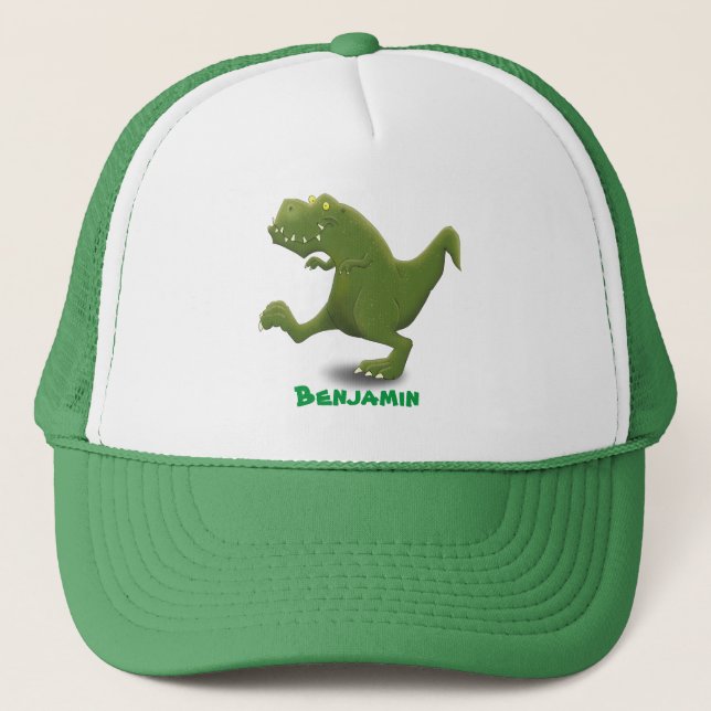Funny T rex dinosaur tecknad humor Keps (Framsida)