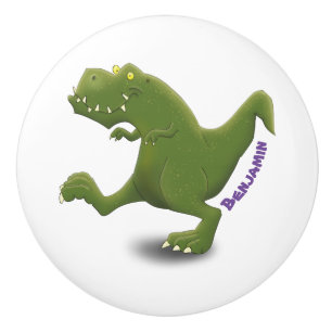 Funny T rex dinosaur tecknad humor Knopp