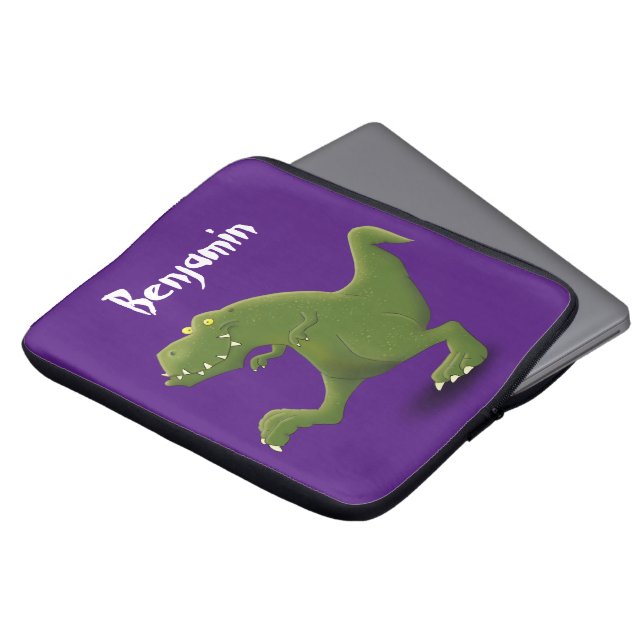 Funny T rex dinosaur tecknad humor Laptop Fodral (Framsida topp)