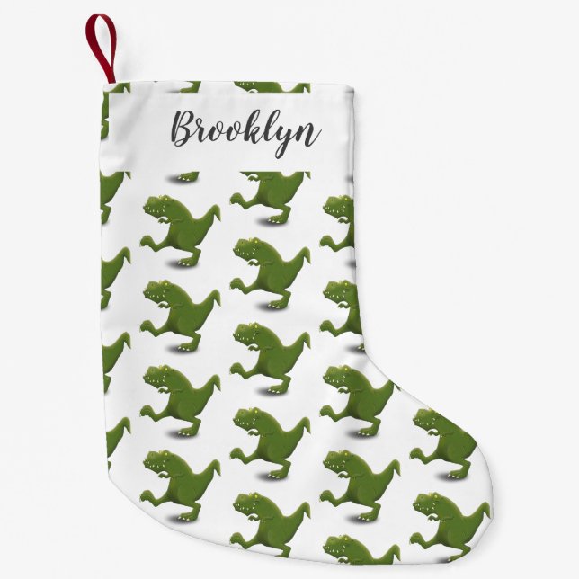 Funny T rex dinosaur tecknad humor Liten Julstrumpa (Framsidan)