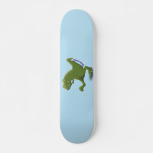 Funny T rex dinosaur tecknad humor Mini Skateboard Bräda 18,5 Cm