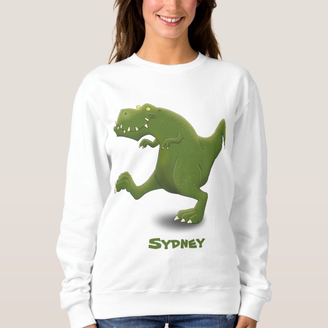 Funny T rex dinosaur tecknad humor Shirt (Framsida)
