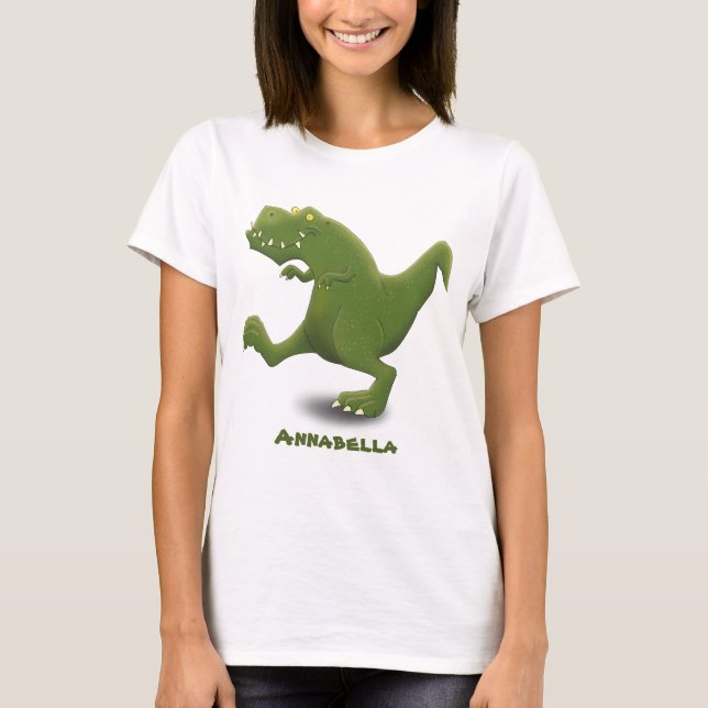 Funny T rex dinosaur tecknad humor Shirt (Framsida)