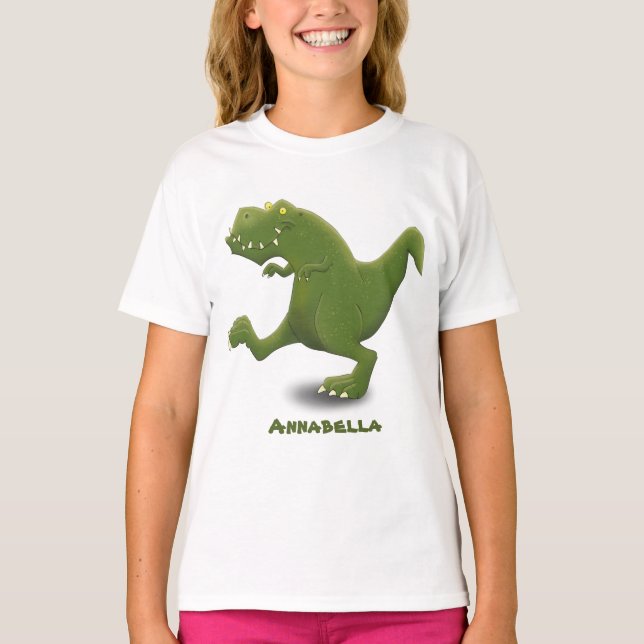 Funny T rex dinosaur tecknad humor Shirt (Framsida)