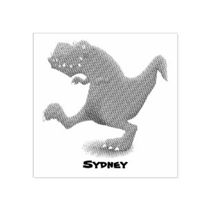 Funny T rex dinosaur tecknad humor Stämpel