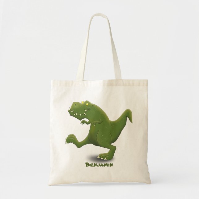 Funny T rex dinosaur tecknad humor Tygkasse (Framsidan)