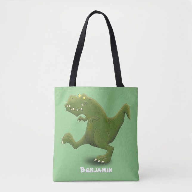 Funny T rex dinosaur tecknad humor Tygkasse (Framsida)