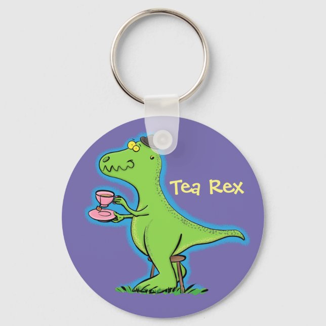 Funny T rex dinosaur-tecknad Nyckelring (Framsida)