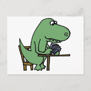 Funny T-Rex Dinosaur-uppspelningskort Vykort
