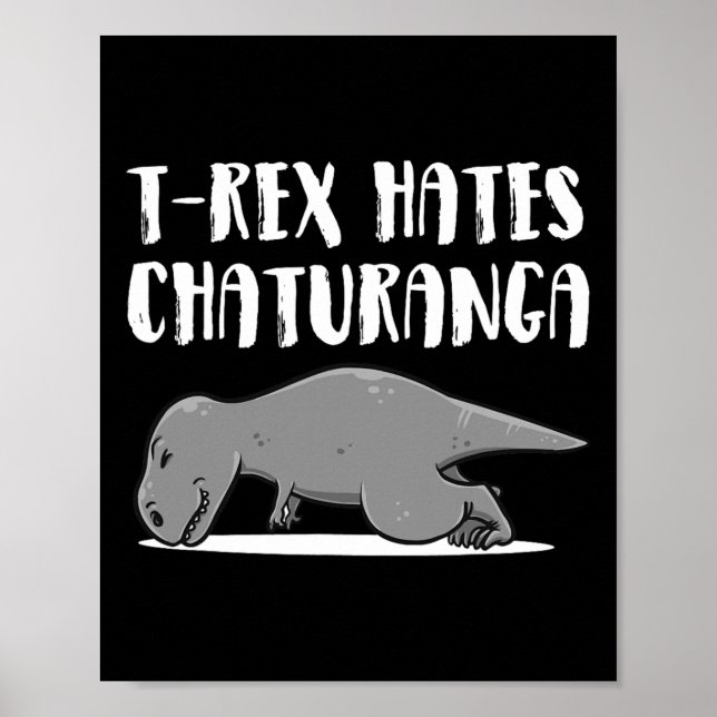Funny T-rex Dinosaur Yoga Apparel Perfect Present  Poster (Framsidan)