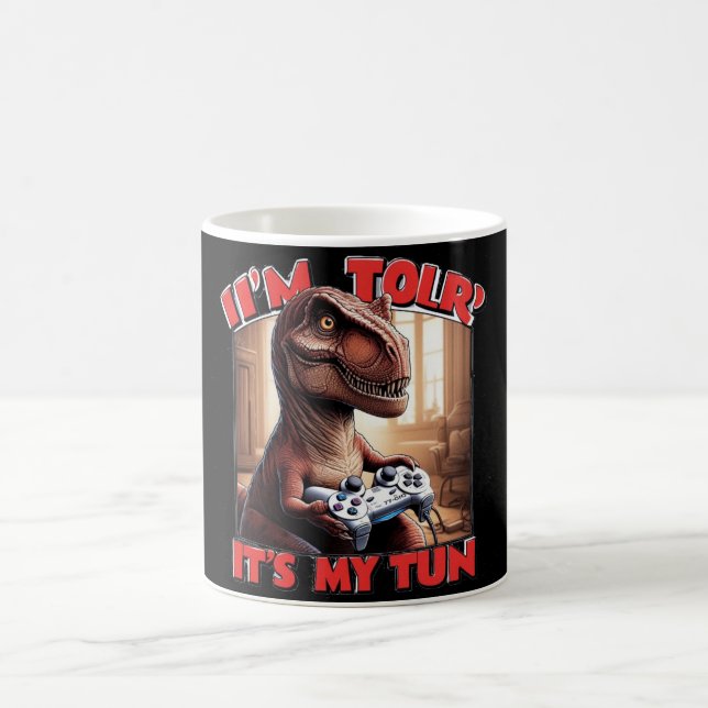Funny T-Rex Gamer Quote Design Kaffemugg (Center)