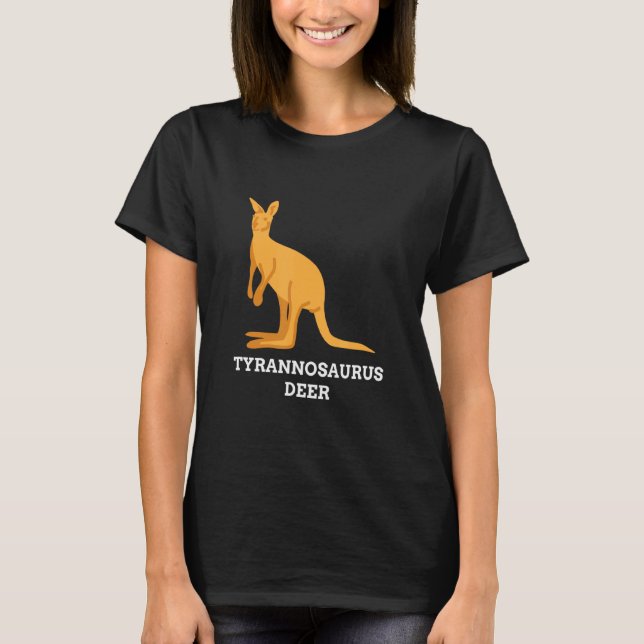 Funny T Rex Hjort Manar Women Australia Kangaroo C Shirt (Framsida)