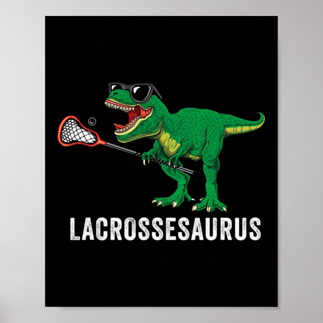 Funny T Rex Lacrosse Dinosaur Lax Boys Lacrosse Te Poster (Framsidan)