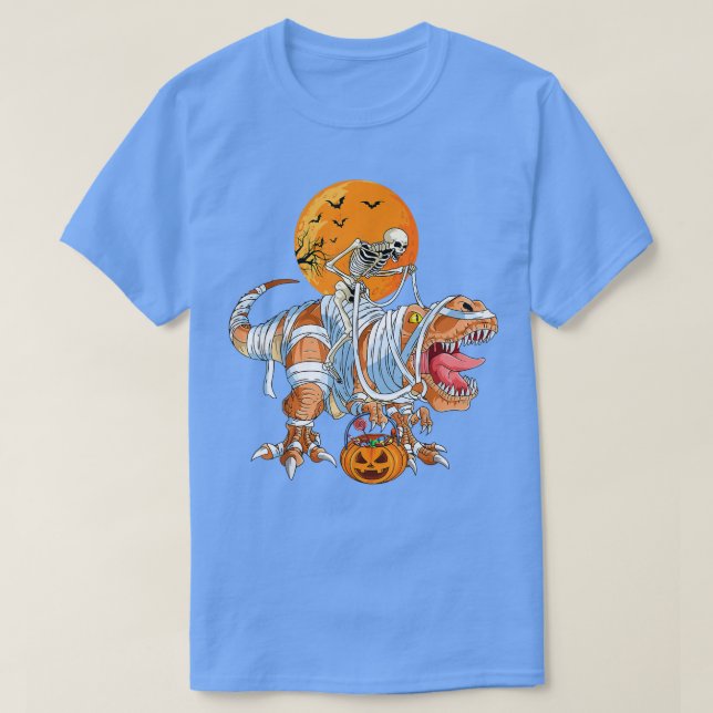 Funny T-Rex Mummy Pumpkin Dinosaur - Dino Trex Hal T Shirt (Design framsida)