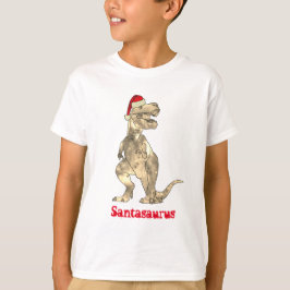 Funny T Rex Santa Dinosaur Julafton Humor T Shirt