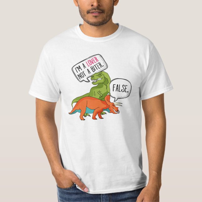 Funny T-Rex Shirt Dinosaur Triceratops Jag är Älsk Tee (Framsida)
