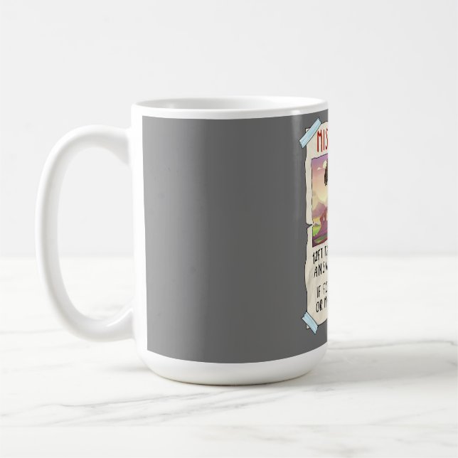 Funny T Rex Tshirt, Funny Missing Pet Tee, Dinosau Kaffemugg (Vänster)