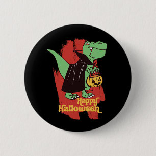 Funny T Rex Vampire Bus eller godis Happy hallowee Knapp