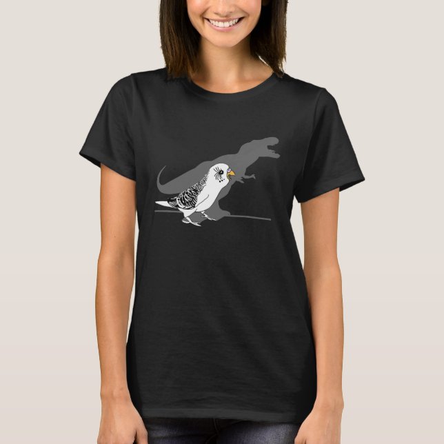 Funny T-Rex White Budgie Birb Memes Cute Screaming T Shirt (Framsida)