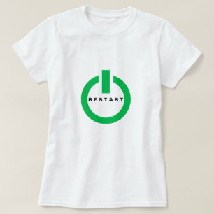 Funny T-Shirt med återställningsknapp och starttex