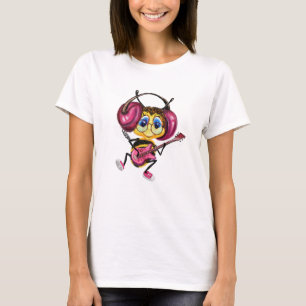 Funny T-Shirt med Bee Guitar Player