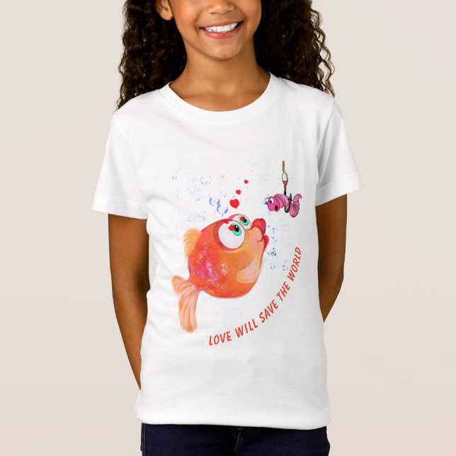 Funny T-Shirt med Fiske och Mask - Anpassningsbar  (Framsida)