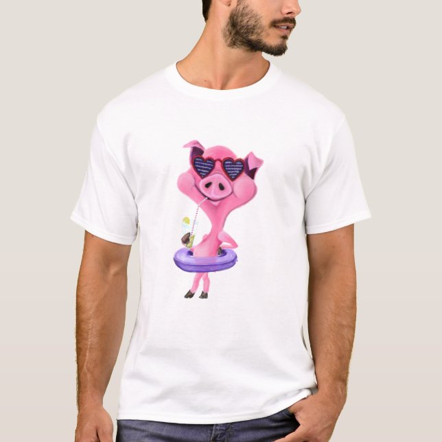 Funny T-Shirt med Party Gris (Framsida)