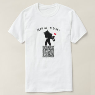 Funny T-Shirt med QR Code Scan Info och Saxo Girl