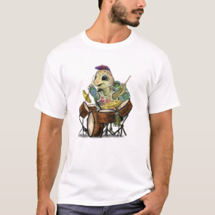 Funny T-Shirt med Turtle Drummer