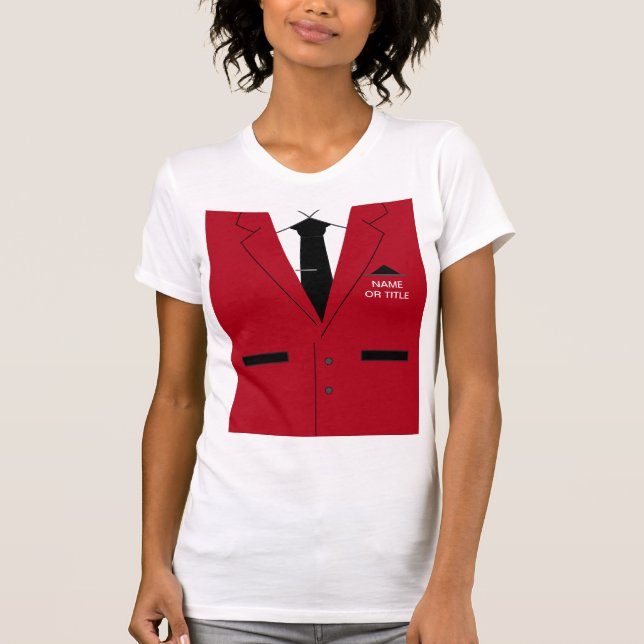 Funny T-Shirt Red Kostym och Tie - Anpassad namnte (Framsida)