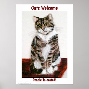 Funny Tabby katt Art Poster
