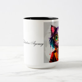 Funny Tabbykin detektiv Två-Tonad Mugg