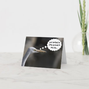 Funny Tack White Crane Bird Card Kort