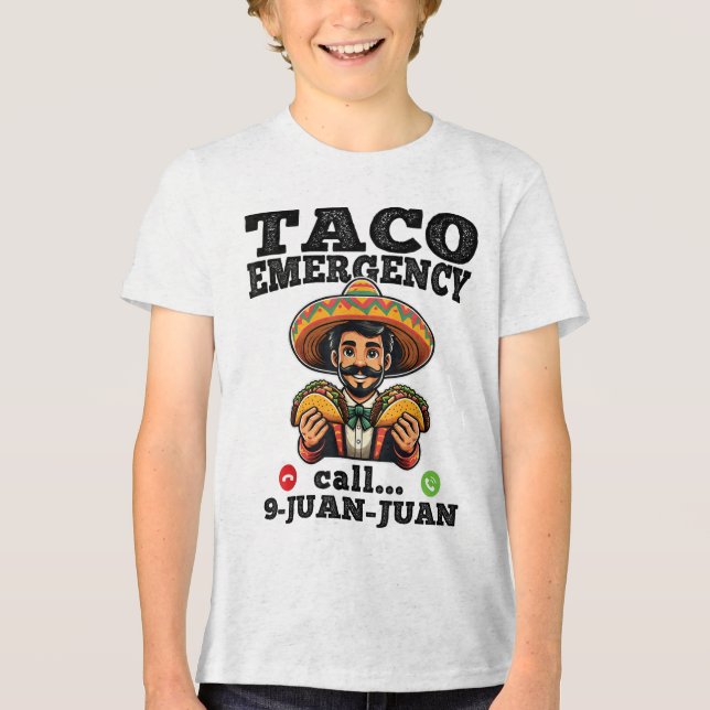 Funny Taco Akut Ring 9 Juan för Cinco De T Shirt (Framsida)