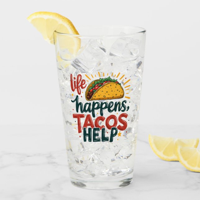 Funny Taco Älskare Fiesta Foodie Humor Art White Glaskopp (Framsida Ice)