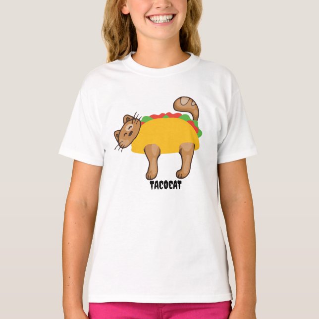 Funny Taco Älskare Humor Tee, Palindrome Tacocat T Shirt (Framsida)