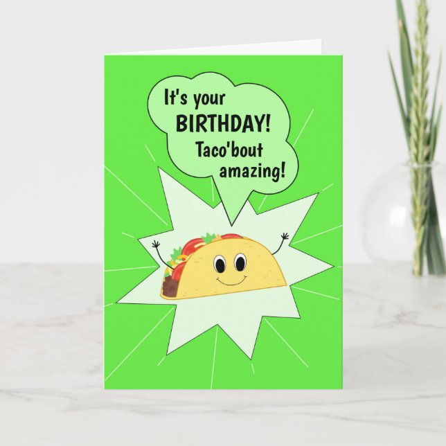 Funny taco Birthday Card Kort (Framsida)